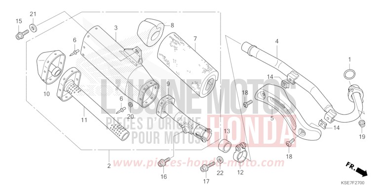 ABGAS-SCHALLDAEMPFER von CRF150R "Big Wheels" EXTREME RED (R292) von 2022